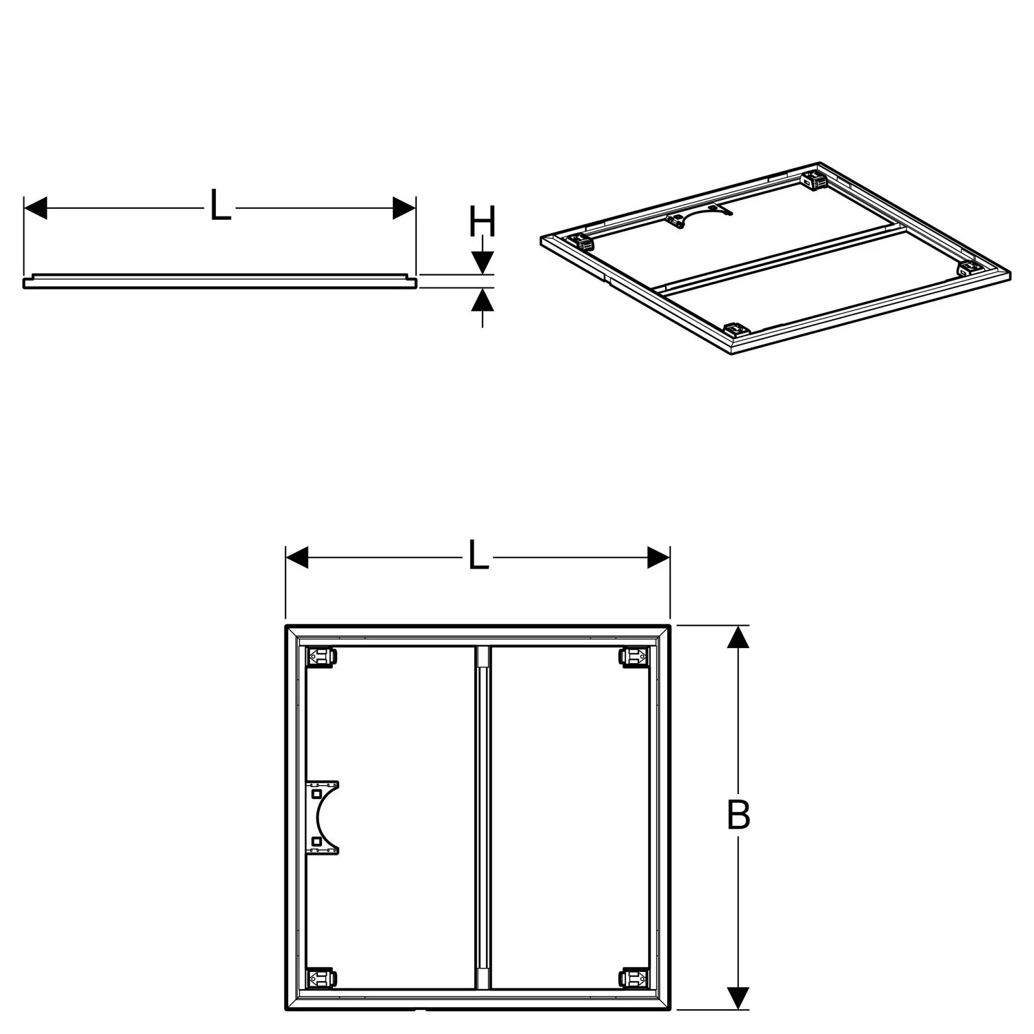 Geberit Installationsrahmen für Setaplano Duschfläche 100 x 80 cm, für 4 Füße Bild 2