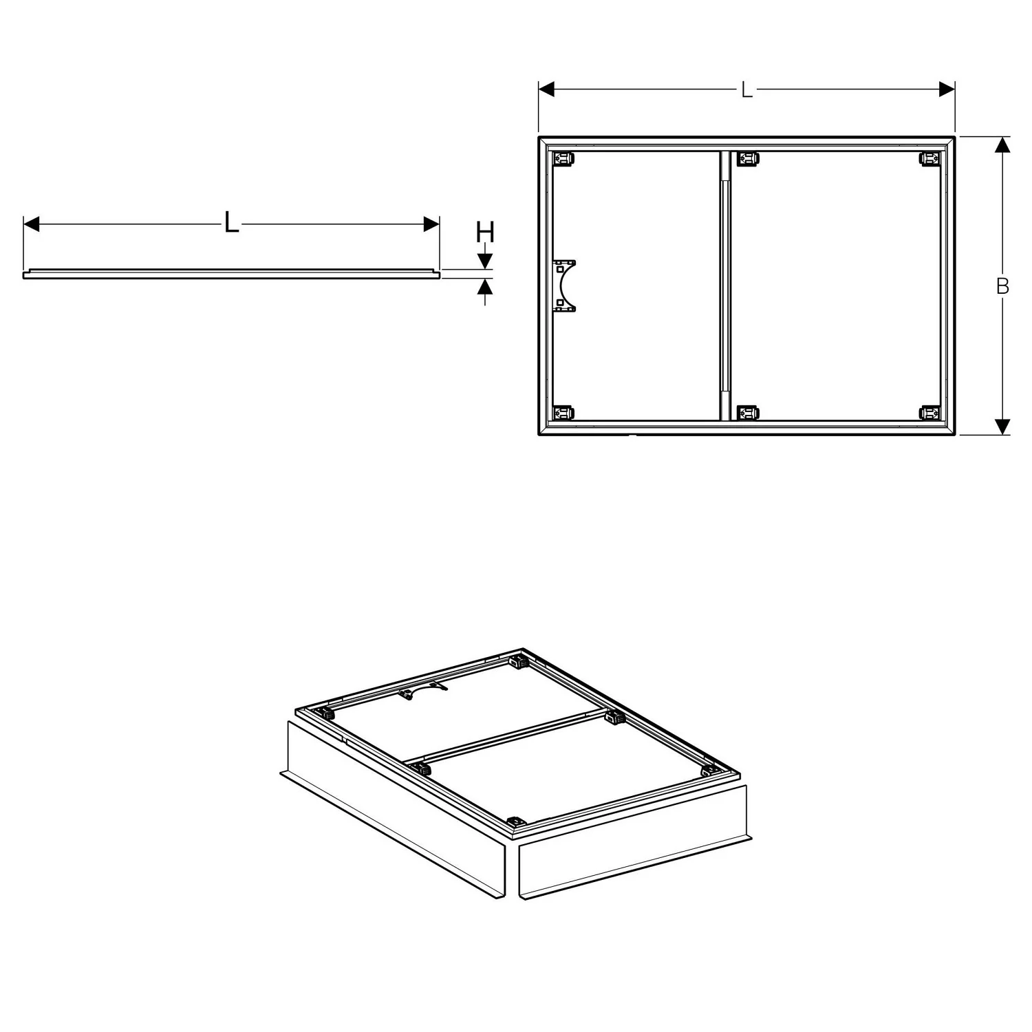 Geberit Installationsrahmen für Setaplano Duschfläche 140 x 80 cm, für 6 Füße Bild 2