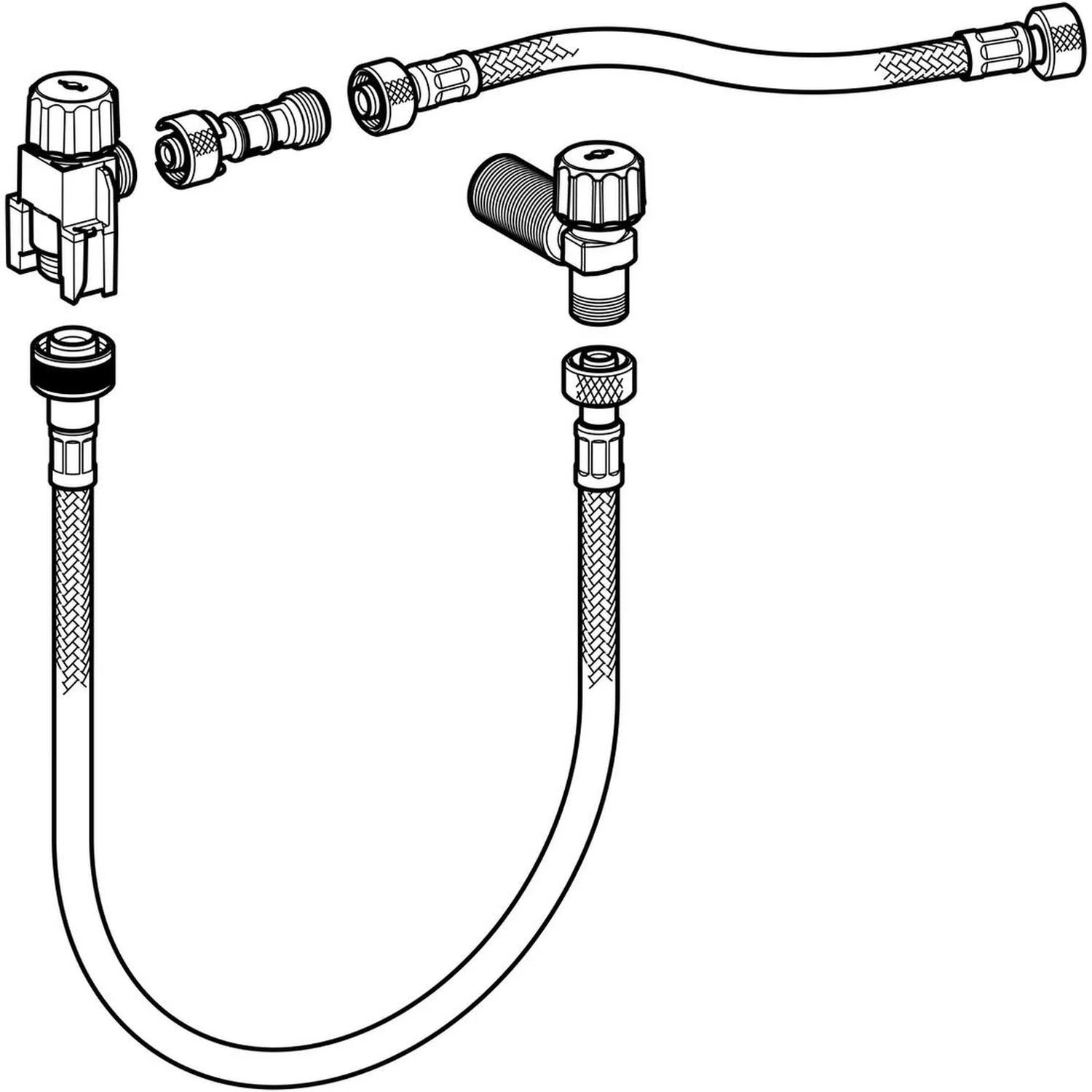 Geberit Monolith Wasseransschlussset unten, zu Sanitärmodul für WC, 101 cm Bild 2