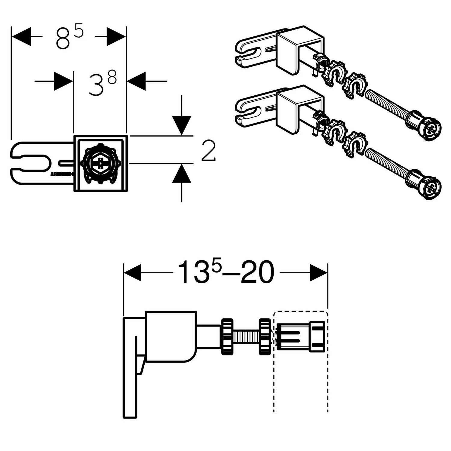 Geberit Duofix Set Wandanker für Einzelmontage Bild 2