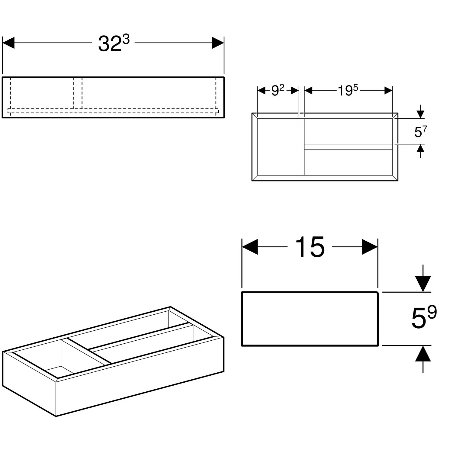 Geberit Schubladeneinsatz, T-Unterteilung Bild 3