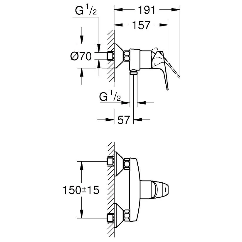 GROHE BauFlow Einhand-Brausebatterie Bild 2