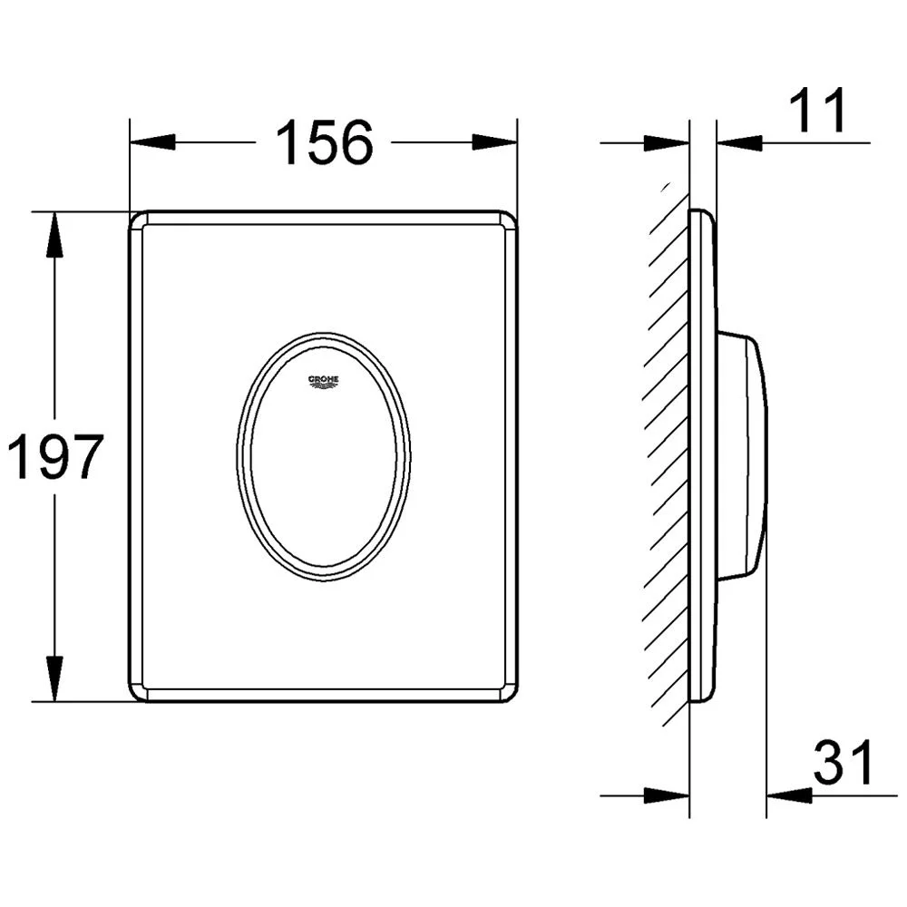GROHE Skate Air WC Abdeckplatte für 1-Mengen-Betätigung Bild 2