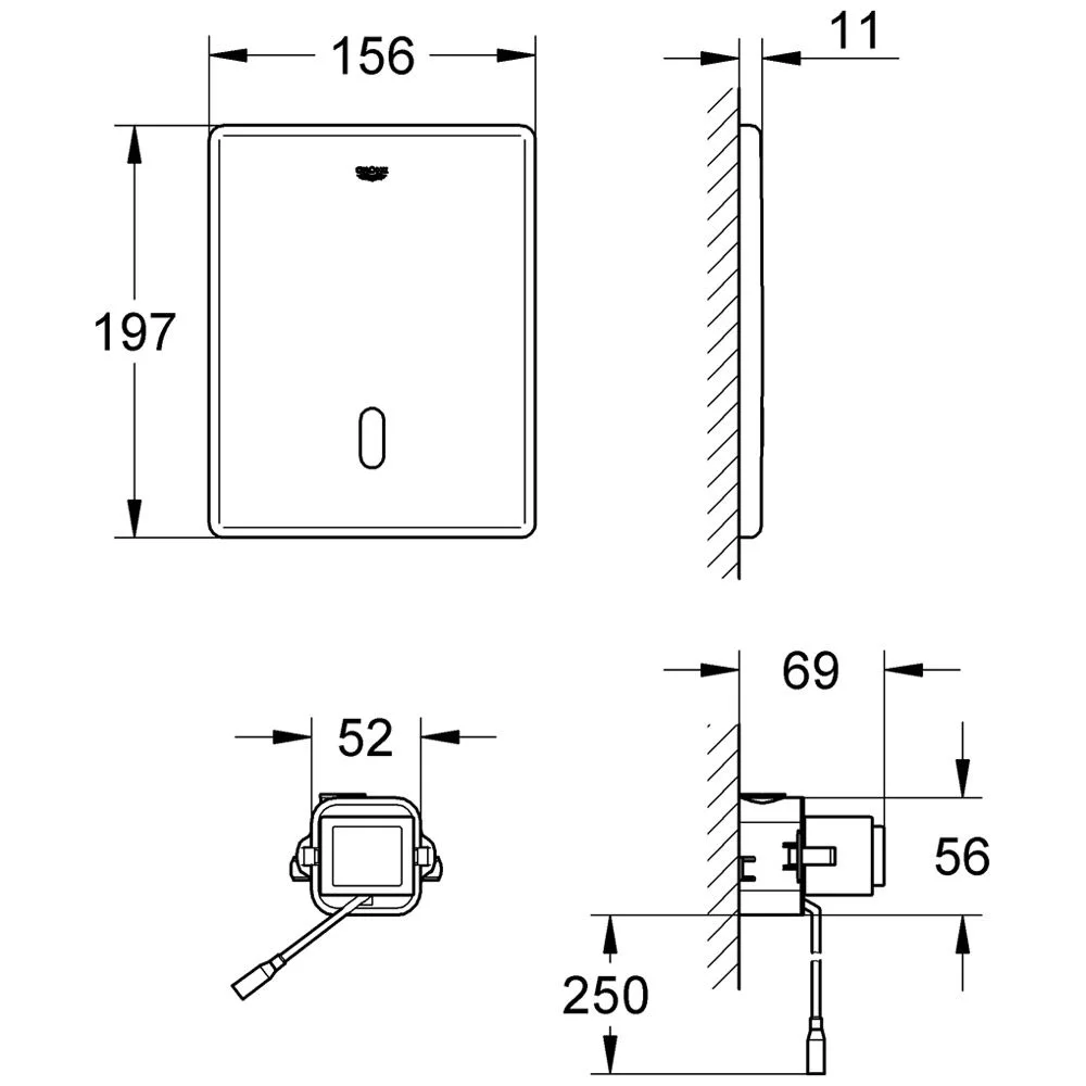 GROHE Tectron Skate IR-Elektronik für WC-Druckspüler Bild 2