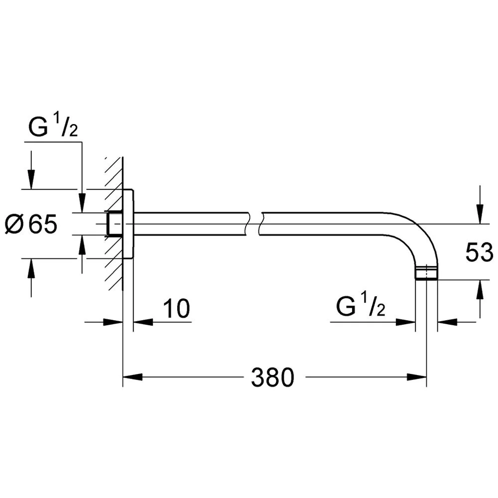 GROHE Rainshower Brausearm modern 38 cm Ausladung Bild 2