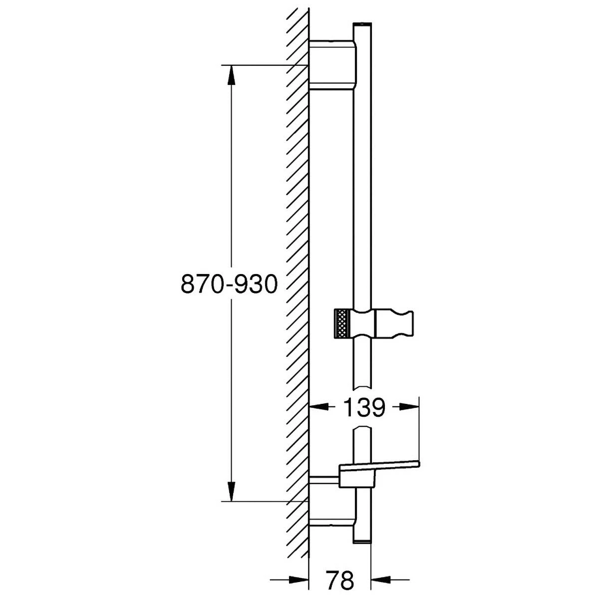 GROHE SmartActive Brausestange 90 cm Bild 2