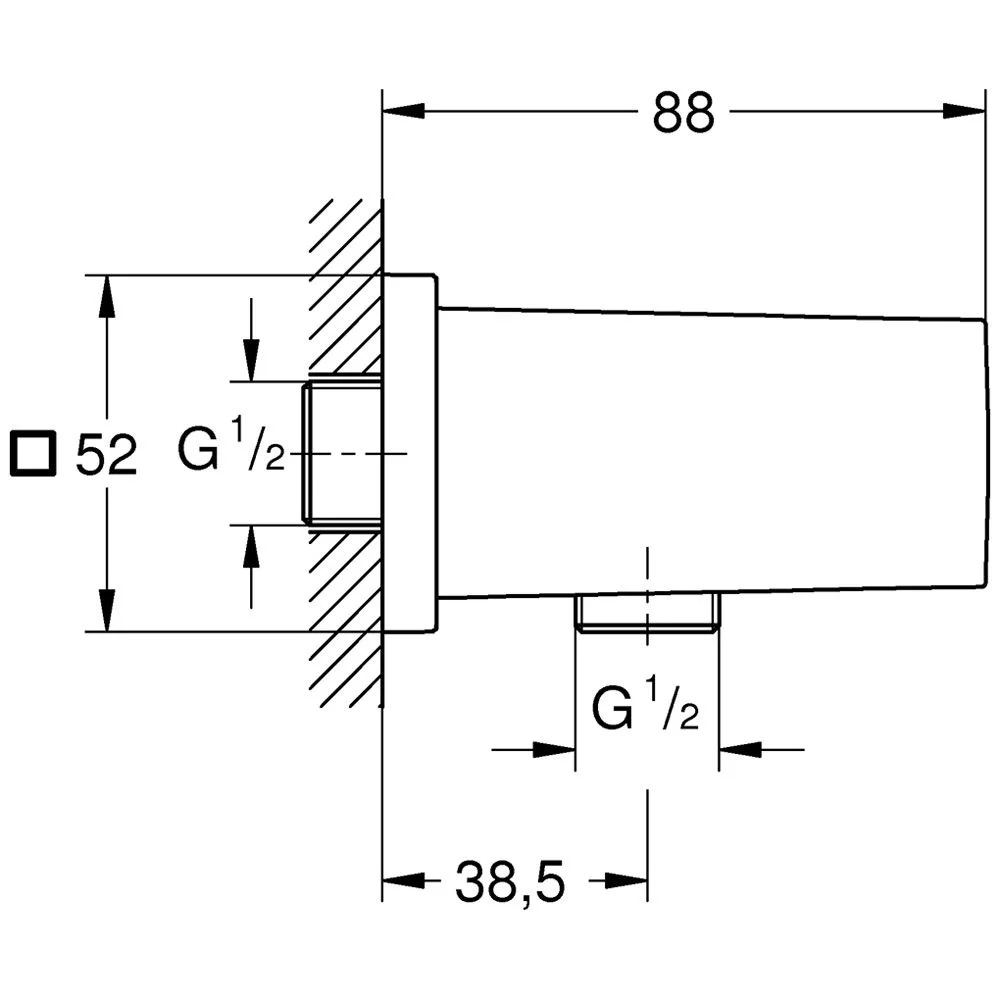 GROHE Euphoria Cube Wandanschlussbogen DN 15 Bild 2