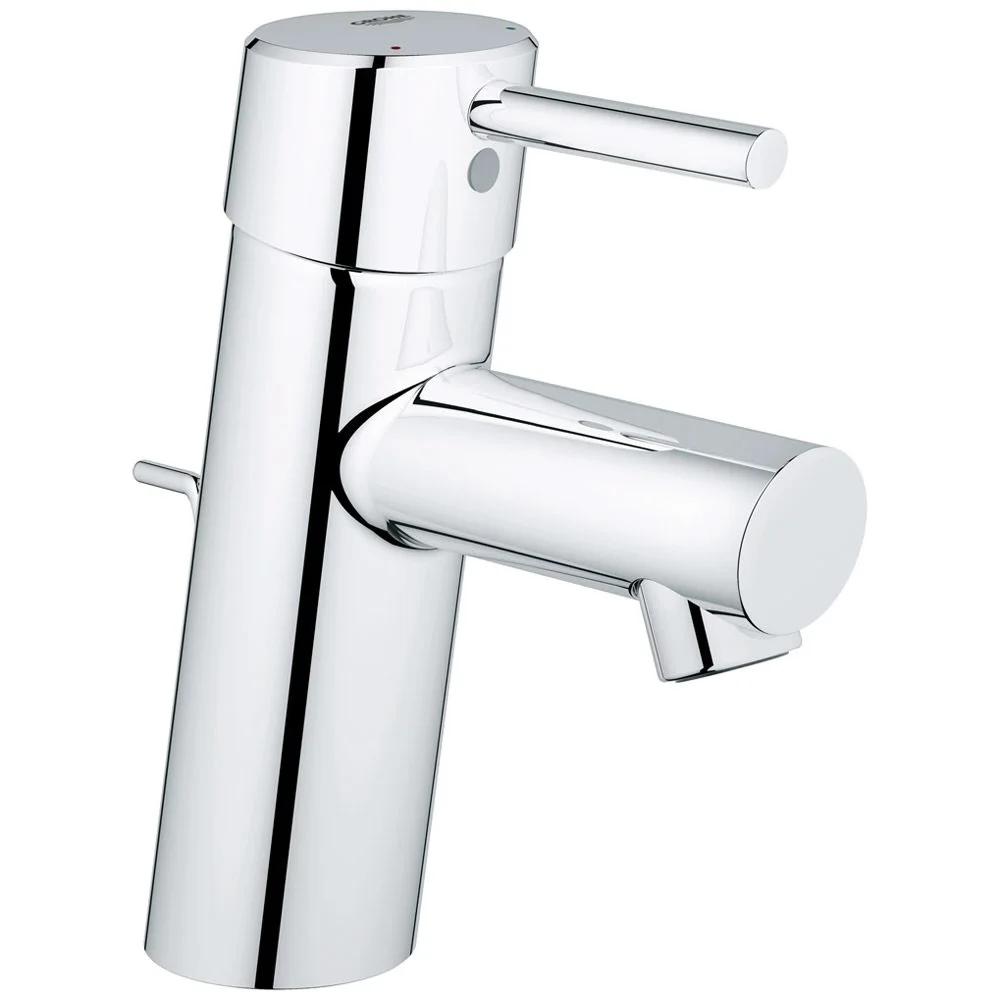 Chromowana bateria umywalkowa widok z boku, Grohe
