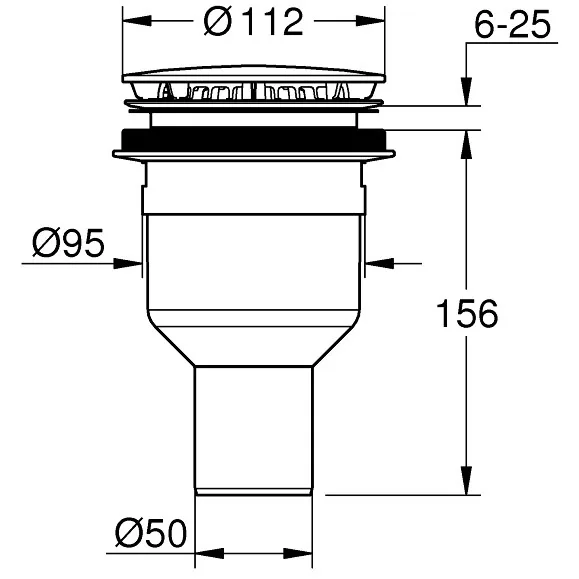 GROHE Ablaufgarnitur für Duschwanne, Abgang senkrecht Bild 2