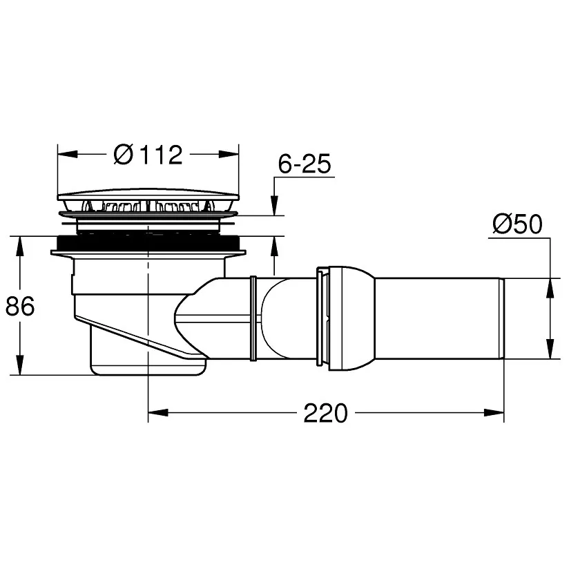 GROHE Ablaufgarnitur für Duschwanne, Abgang waagerecht Bild 2