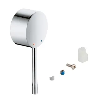 Chromowany uchwyt z akcesoriami widok z przodu, Grohe