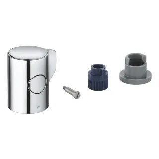 Chromowany uchwyt z akcesoriami widok z przodu, Grohe