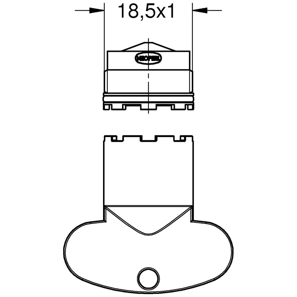 Rysunek techniczny perlatora z wymiarami, Grohe