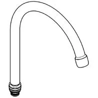Rysunek techniczny zakrzywionego kranu, Grohe
