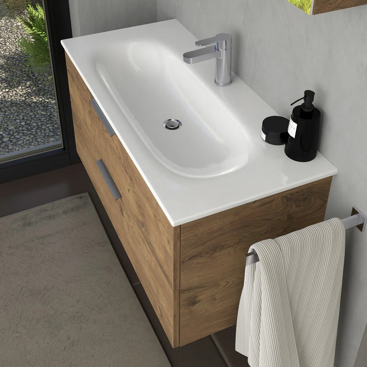 GROHE Essence Möbelwaschtisch 100 cm, mit 1 Hahnloch, mit Überlauf Bild 2