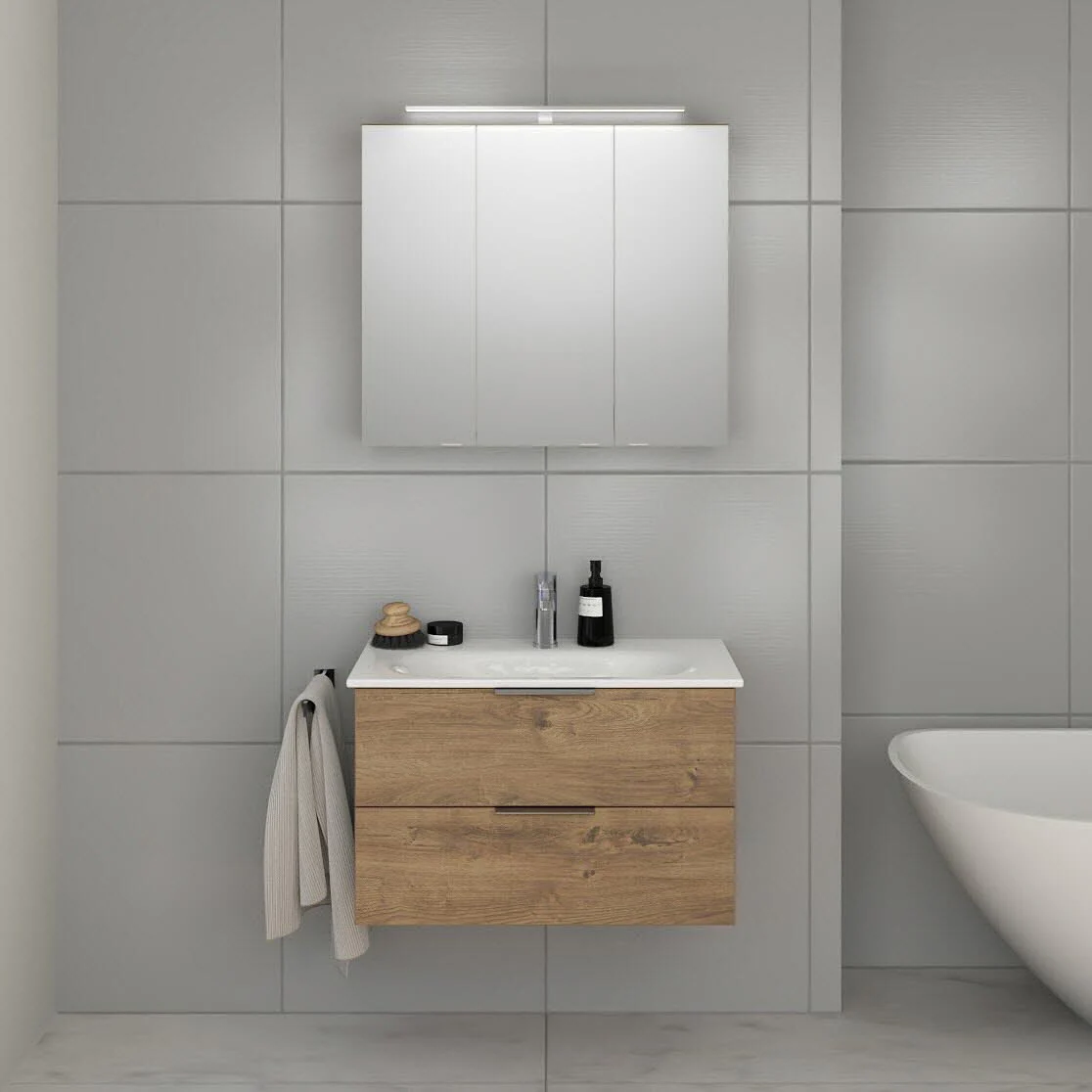 GROHE Essence Möbelwaschtisch 80 cm, mit 1 Hahnloch, mit Überlauf Bild 2