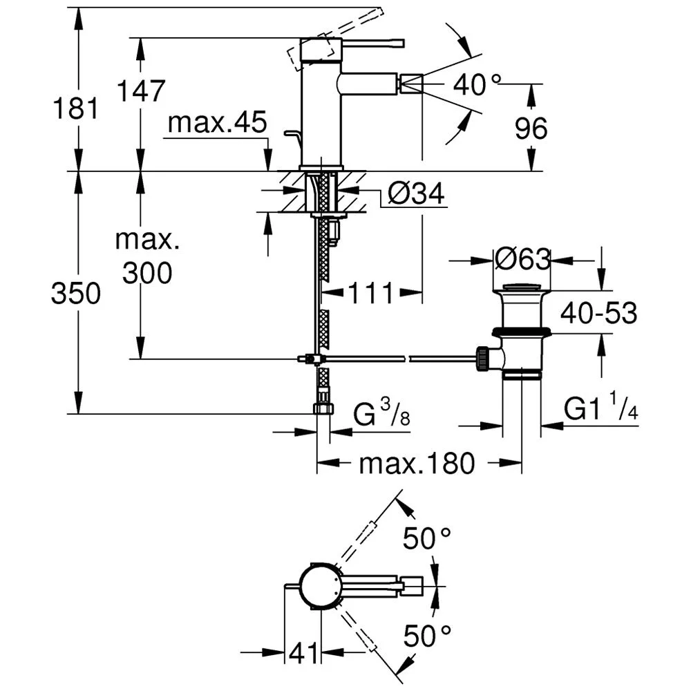 GROHE Essence New Einhand-Bidetbatterie Bild 2