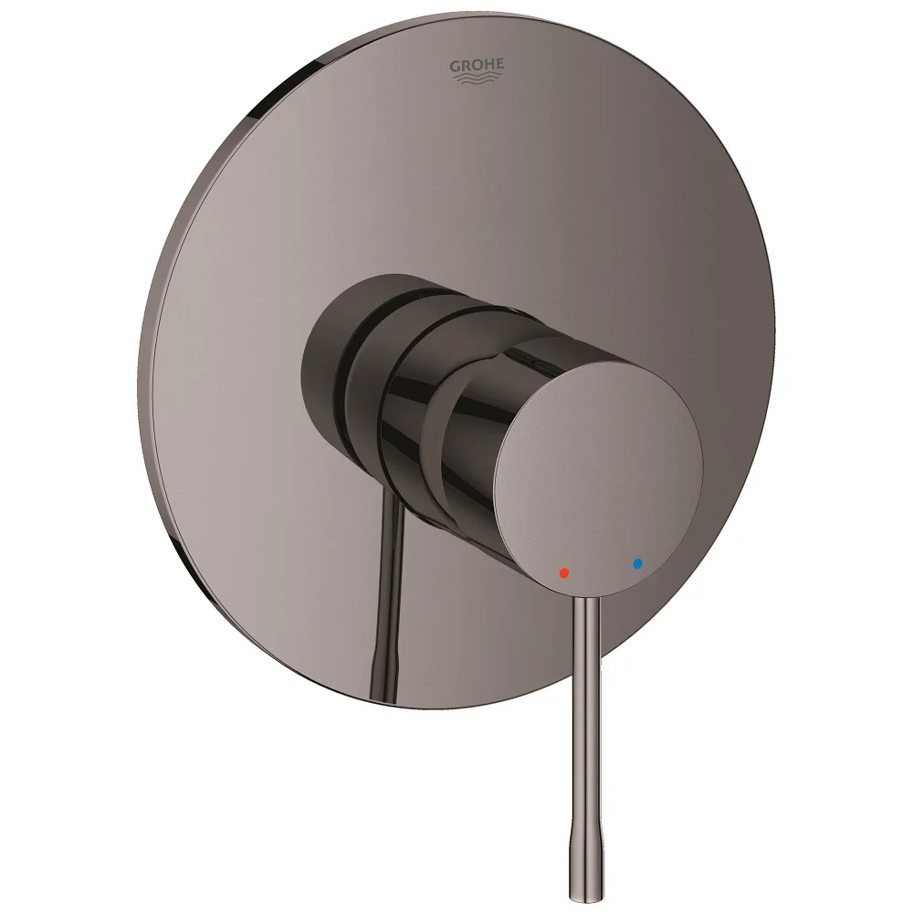 Widok z przodu okrągłego mieszacza prysznicowego w chromie, Grohe