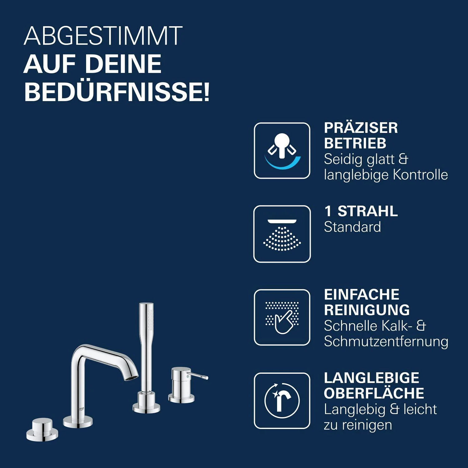 GROHE Essence Neu 4-Loch Einhand Wannenkombination Bild 8