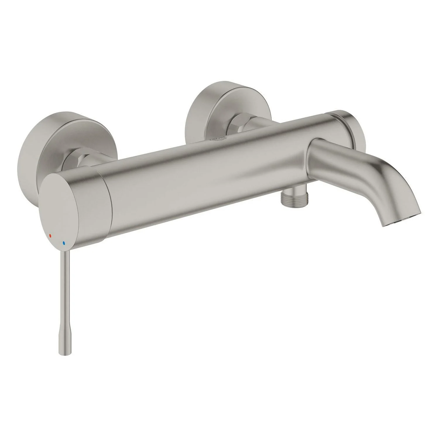 Bateria wannowa widok z boku w niklu szczotkowanym, GROHE