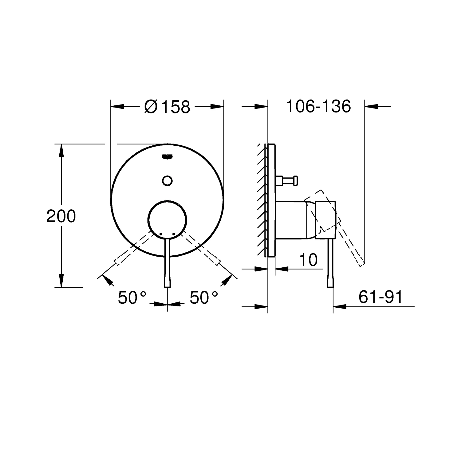 GROHE Essence New Einhand-Wannenbatterie Unterputz Bild 4