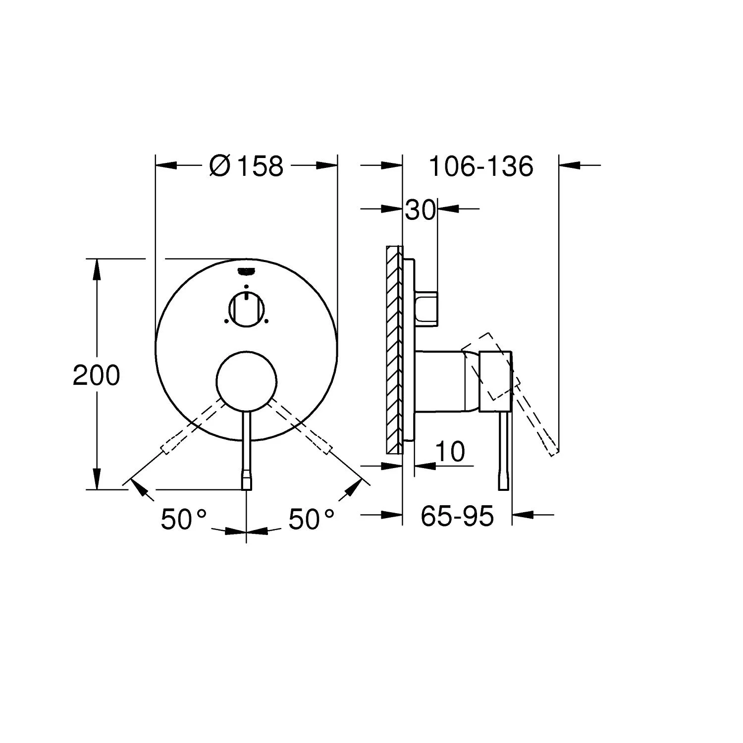 GROHE Essence New Einhandbatterie mit 3-Wege Umstellung, Unterputz Bild 4