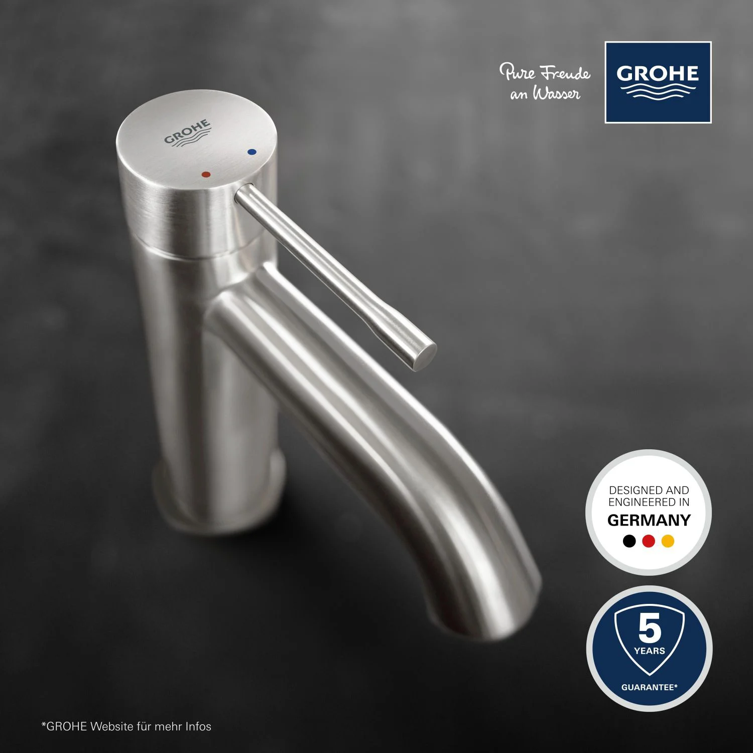 GROHE Essence New Einhand-Waschtischbatterie S-Size ohne Ablaufgarnitur Bild 3