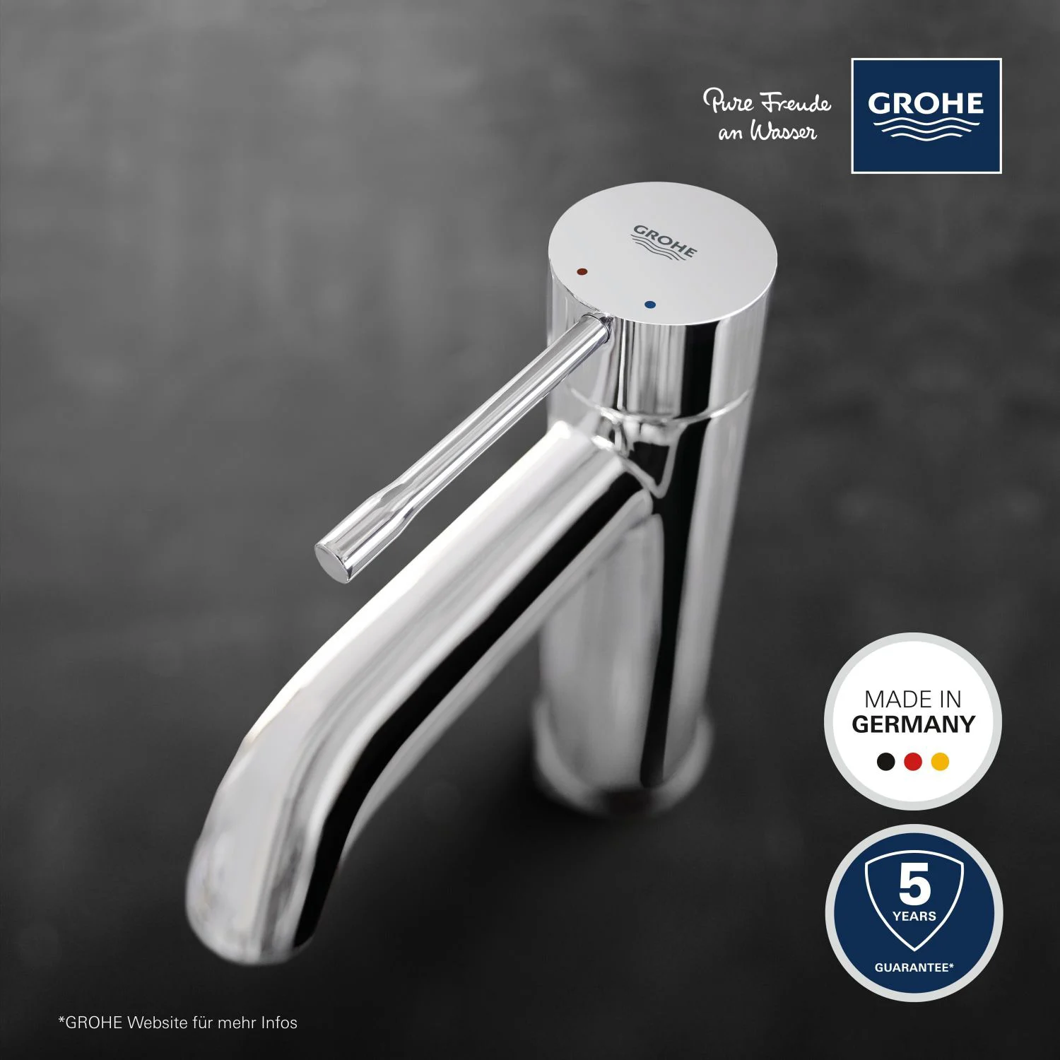 GROHE Essence New Einhand-Waschtischbatterie S-Size ohne Ablaufgarnitur Bild 3