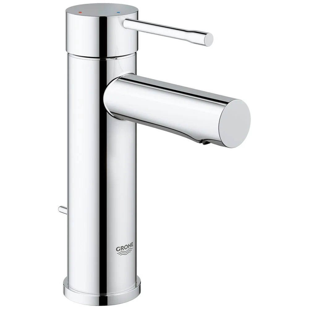 Chromowana bateria umywalkowa widok z przodu, Grohe