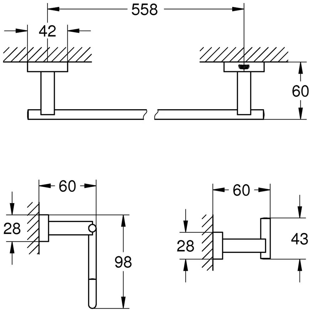 GROHE Essentials Cube Bad-Set 3 in 1 Bild 2