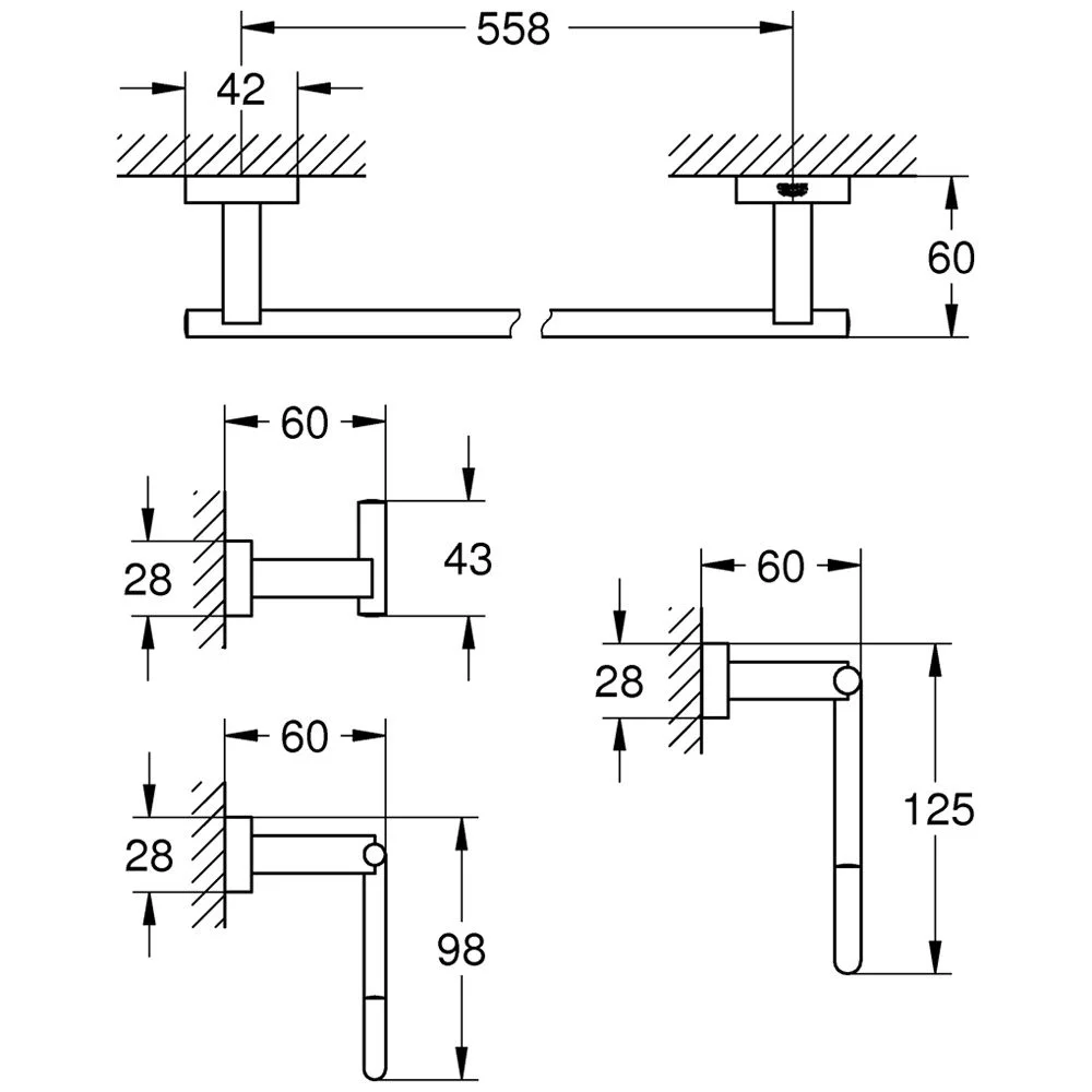 GROHE Essentials Cube Bad-Set 4 in 1 Bild 2