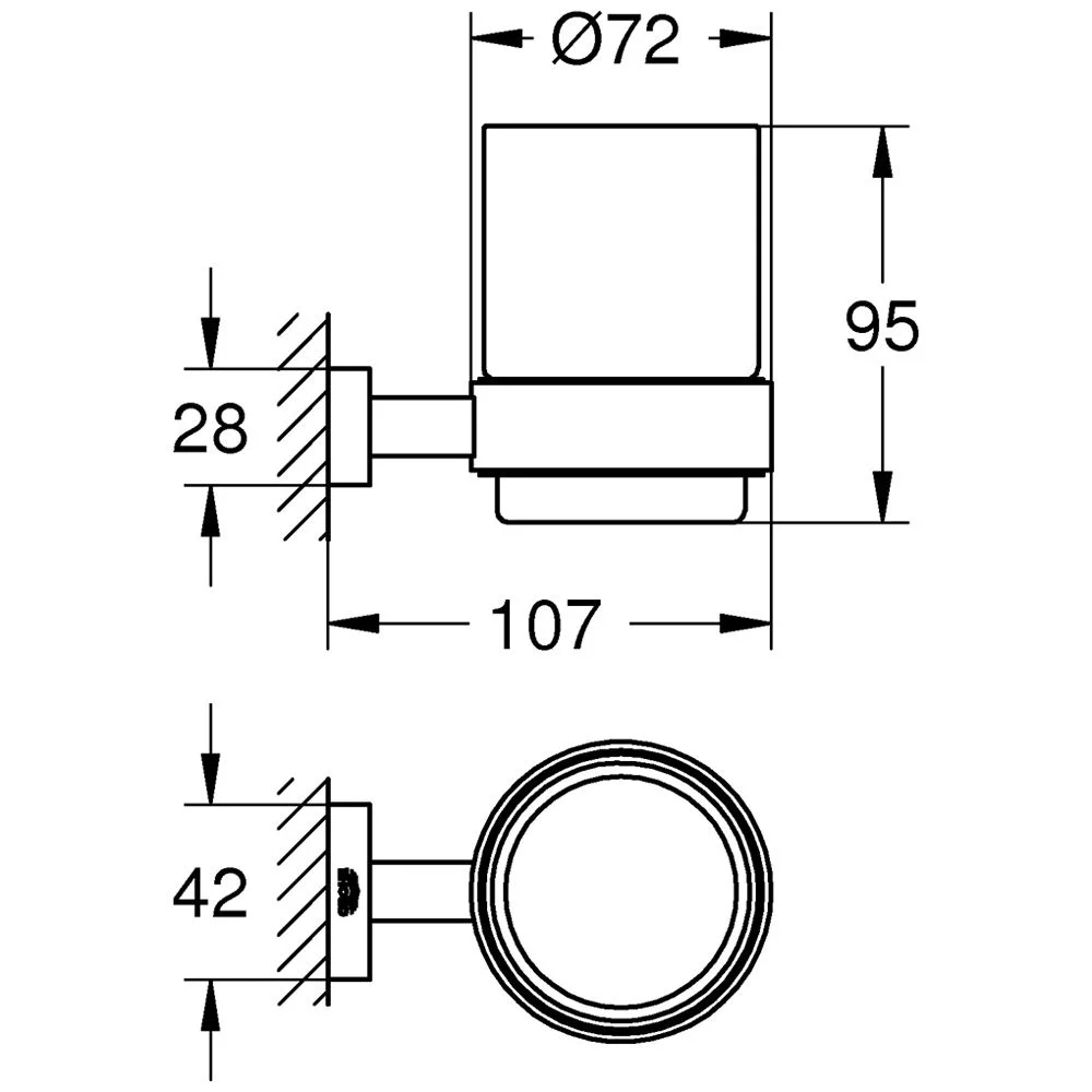 GROHE Essentials Cube Glas mit Halter Bild 2