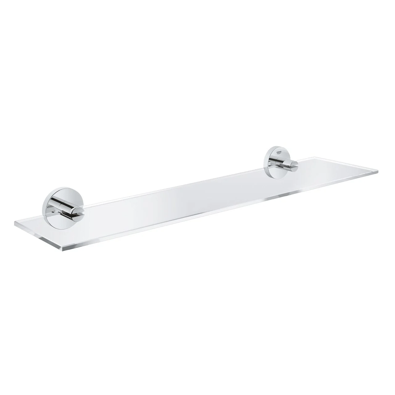 Szklana półka z chromowanymi wspornikami, Grohe