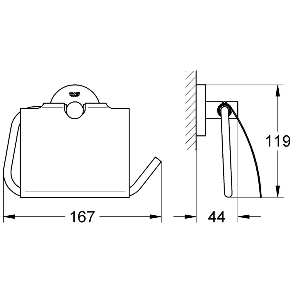 GROHE Essentials WC Papierhalter mit Deckel Bild 3