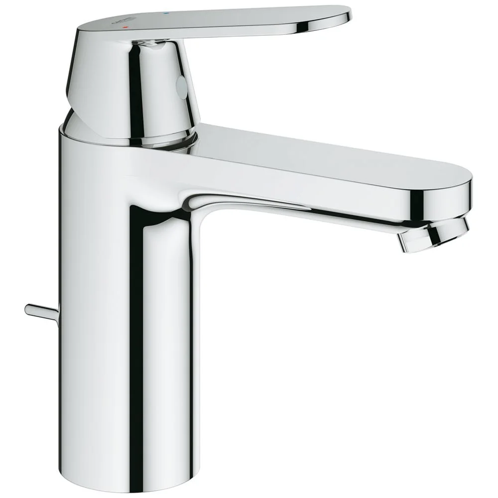 Jednouchwytowa chromowana bateria umywalkowa widok z przodu, Grohe