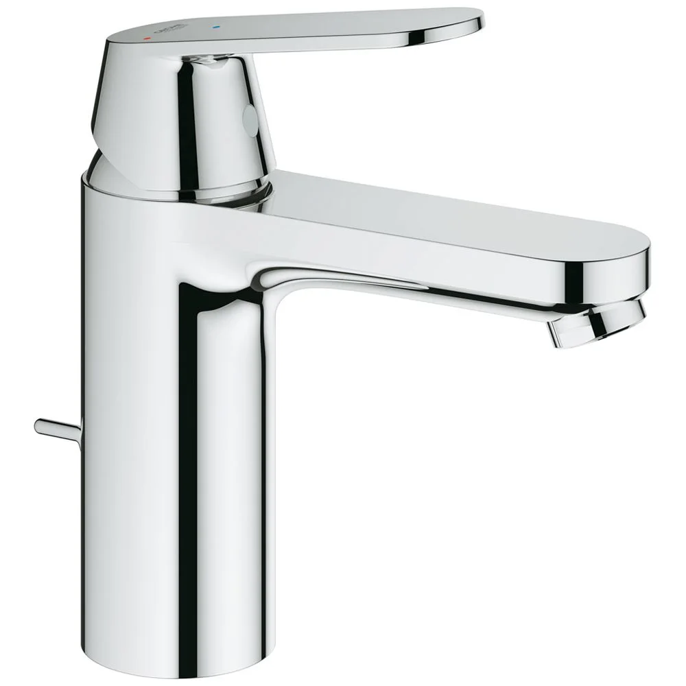 Jednouchwytowa chromowana bateria umywalkowa widok z przodu, Grohe