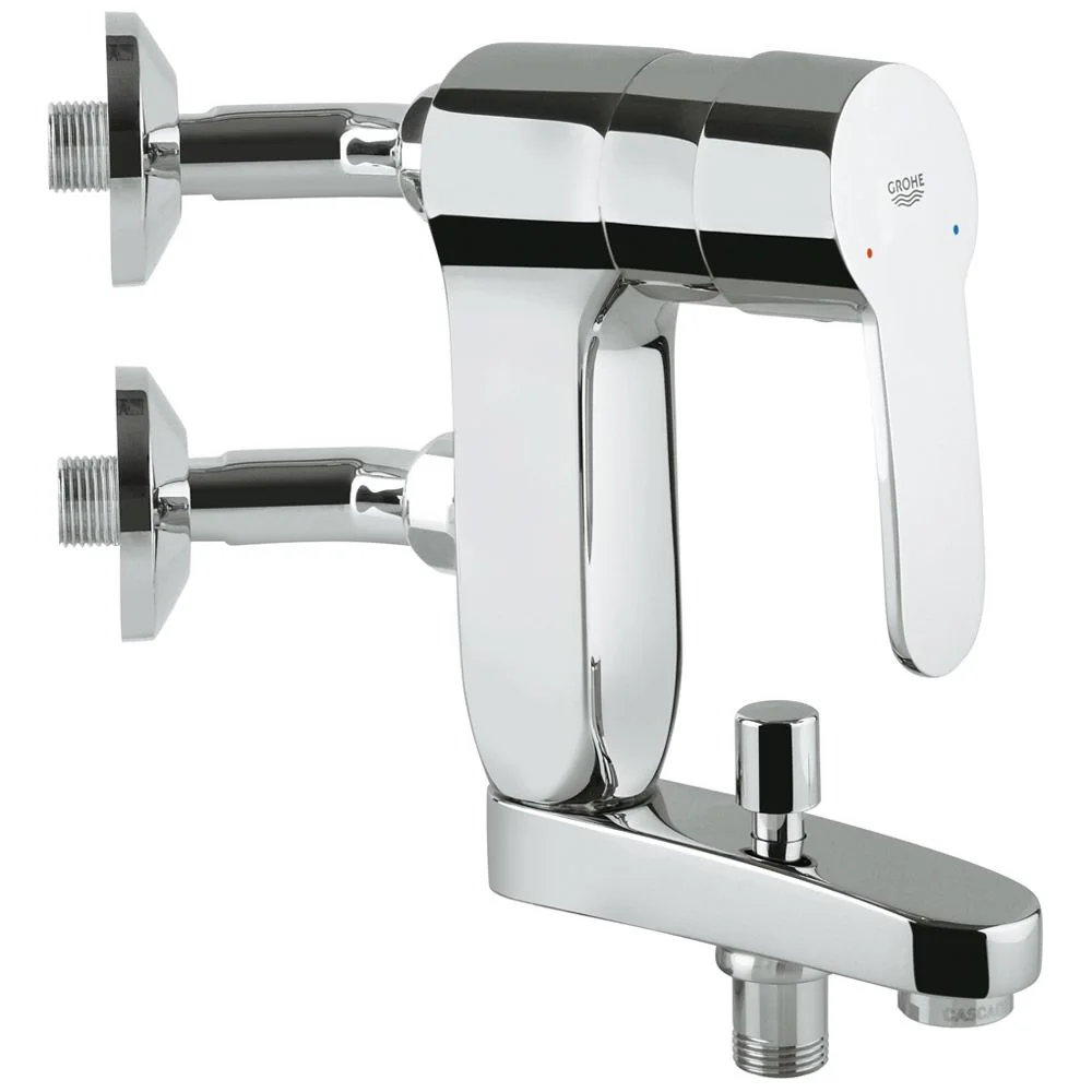 Chromowana bateria wannowa widok z boku, Grohe