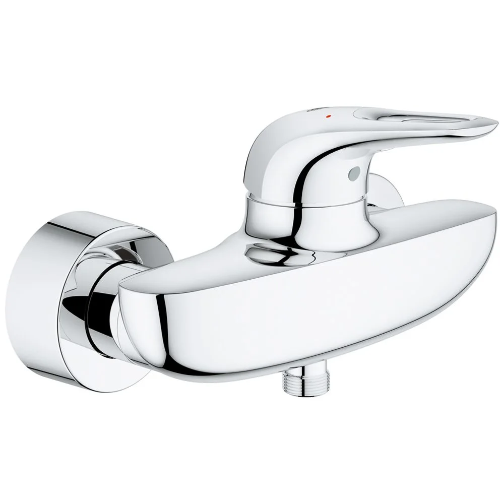 Chromowana bateria prysznicowa widok z boku, Grohe