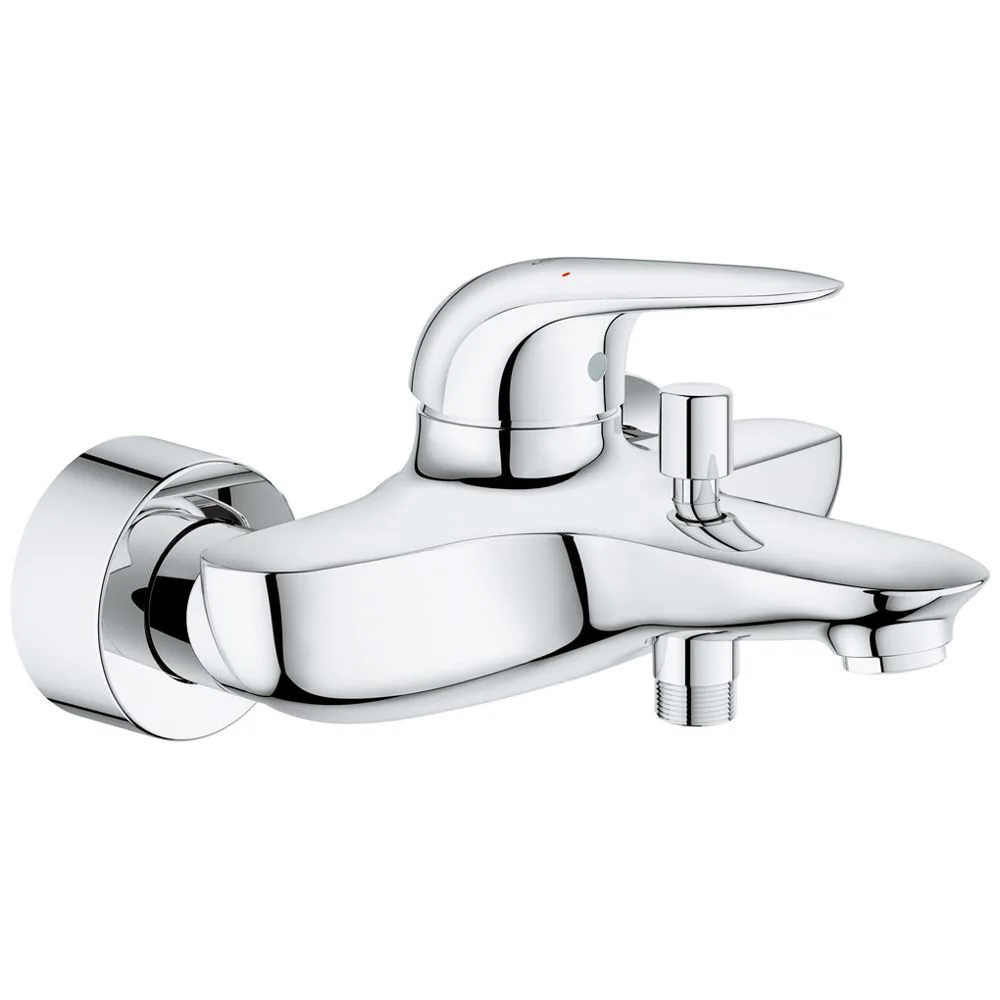 Chromowana bateria wannowa widok z boku, Grohe