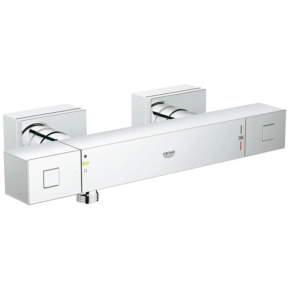 Kwadratowy zawór termostatyczny widok z przodu, Grohe