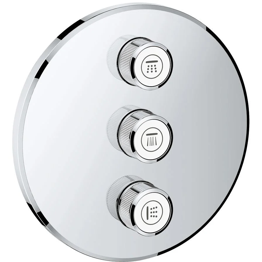 GROHE Grohtherm SmartControl 3-fach Unterputzventil Fertigmontageset, runde Ausführung