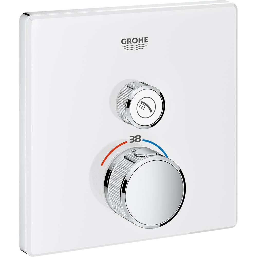 Kwadratowa bateria termostatyczna w widoku z przodu, Grohe