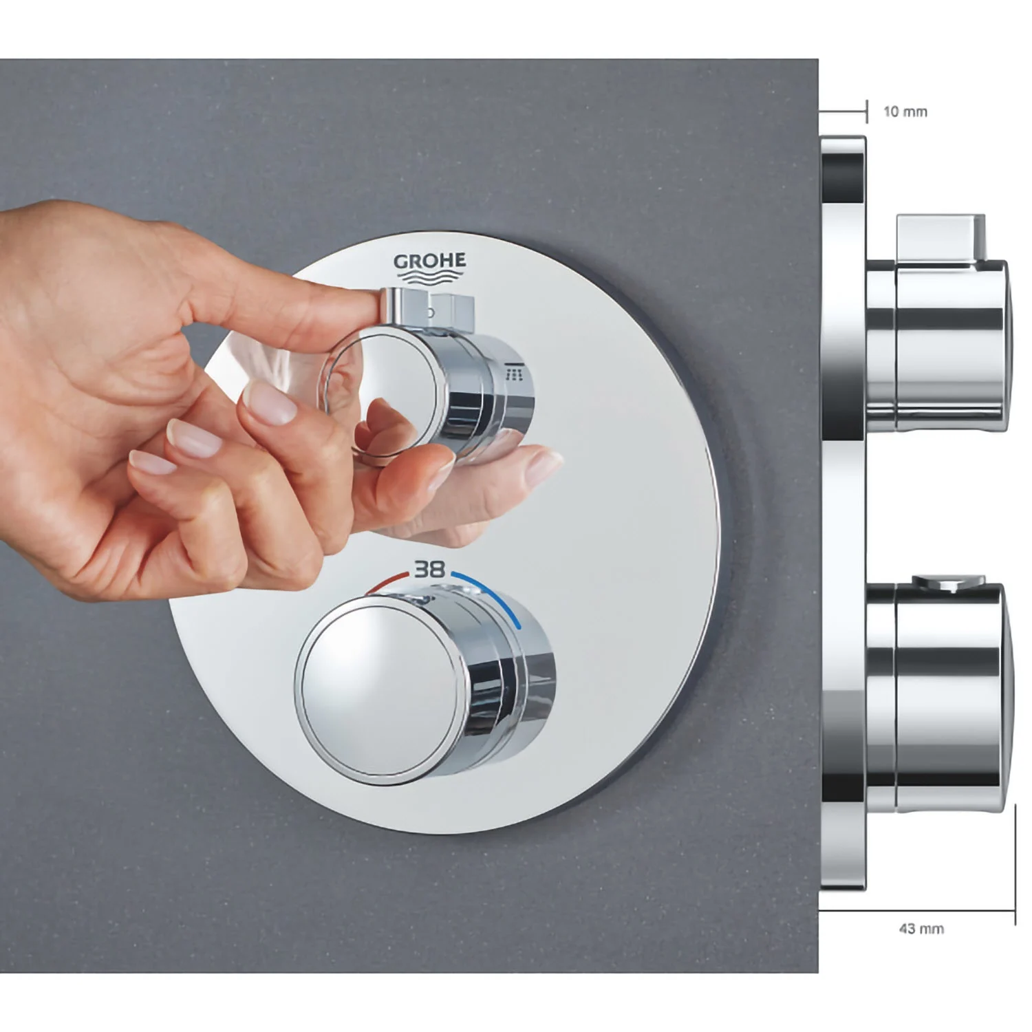 GROHE Grohtherm Thermostat-Brausebatterie für Rapido SmartBox mit intergrierter 2-Wege-Umstellung Bild 2