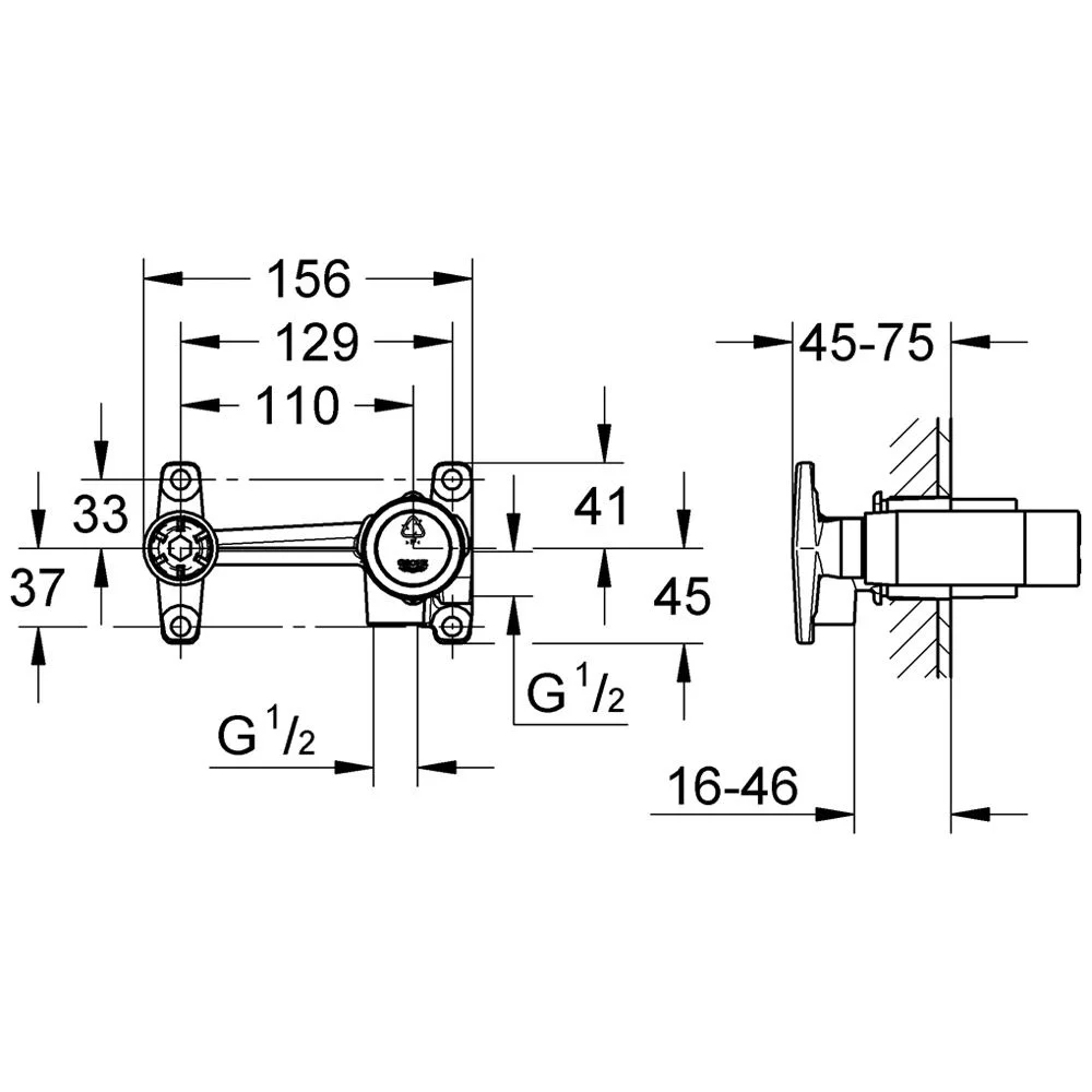 GROHE Einhand Unterputz-Universal-Einbaukörper Bild 2