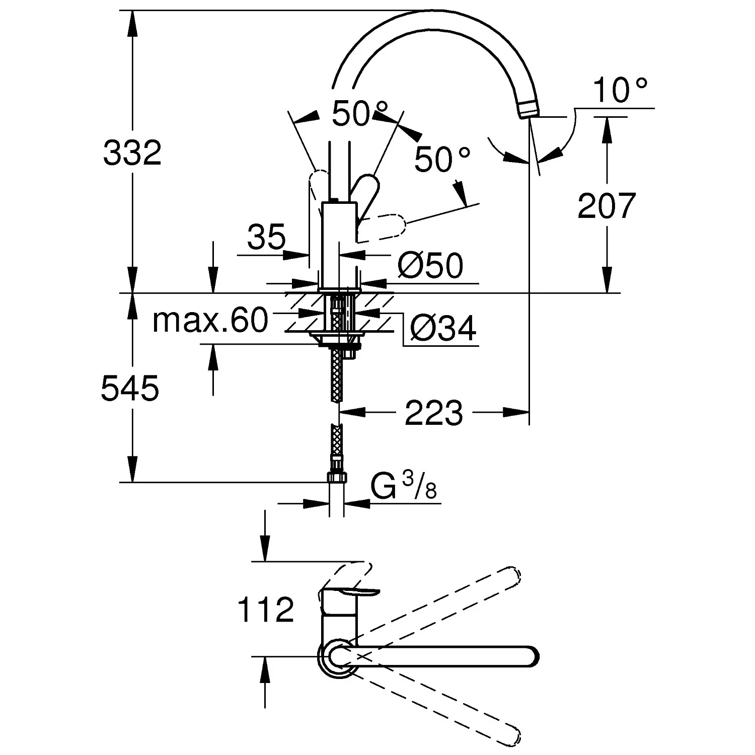 GROHE BauLoop Einhand-Spültischbatterie Bild 3