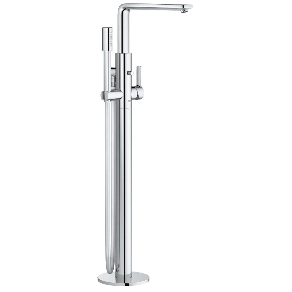 Chromowana bateria wannowa widok z boku, Grohe