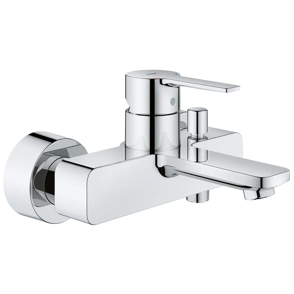 Chromowana bateria wannowa widok z przodu, Grohe