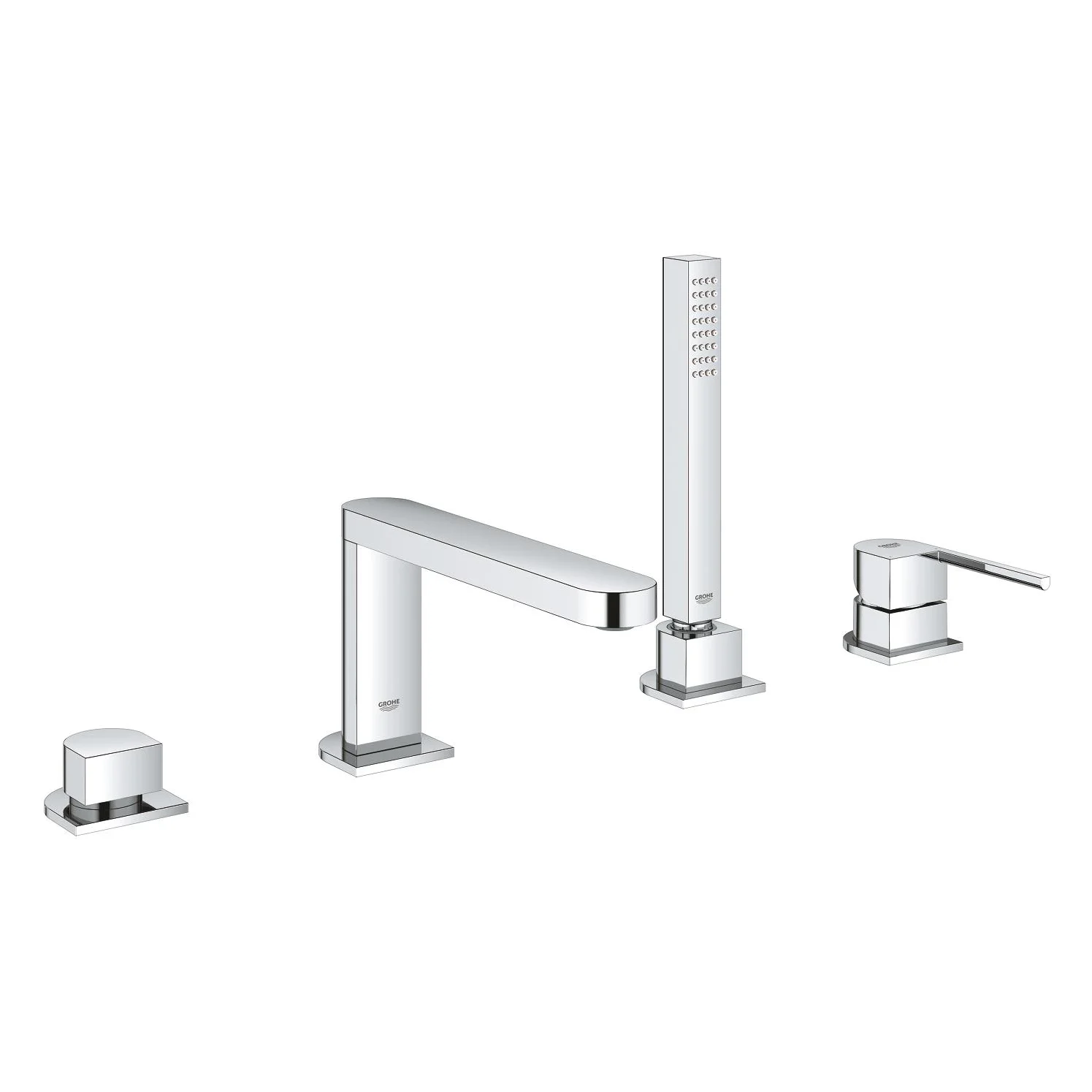 Chromowana bateria wannowa widok z przodu, Grohe
