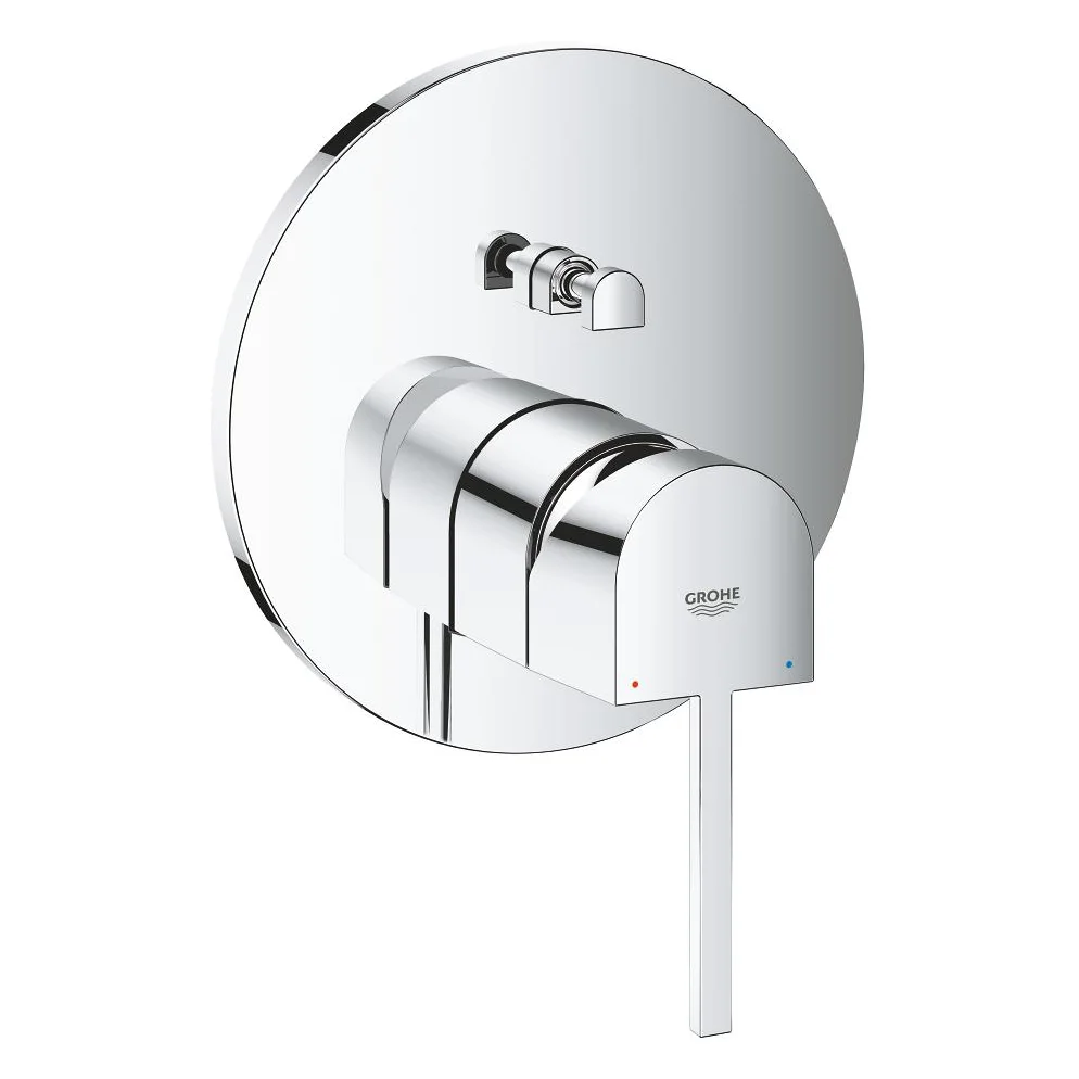 Chromowana bateria wannowa widok z przodu, Grohe