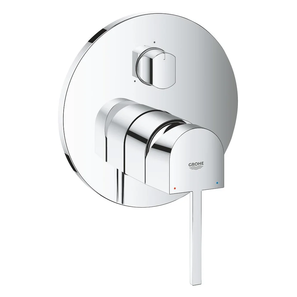 Chromowana bateria wannowa widok z przodu, Grohe